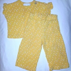 Rachel Zoe Yellow shirt with matching pants. Size 12 months